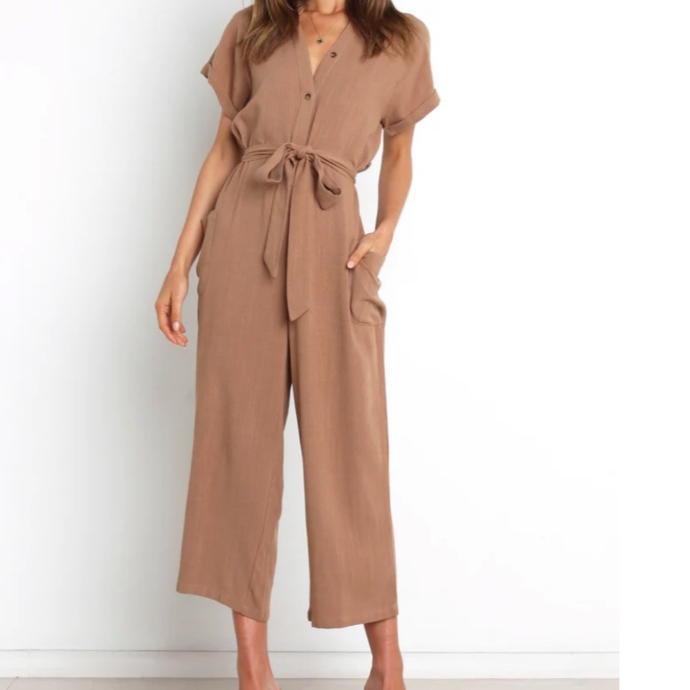 LuLus mocha jumpsuit